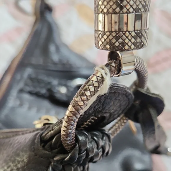 Vintage Brighton Black Hobo Bag with Woven Detailing - Picture 10 of 15